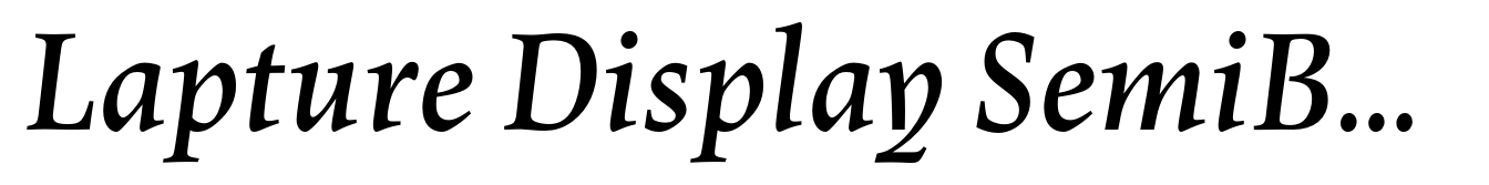 Lapture Display SemiBold Italic
